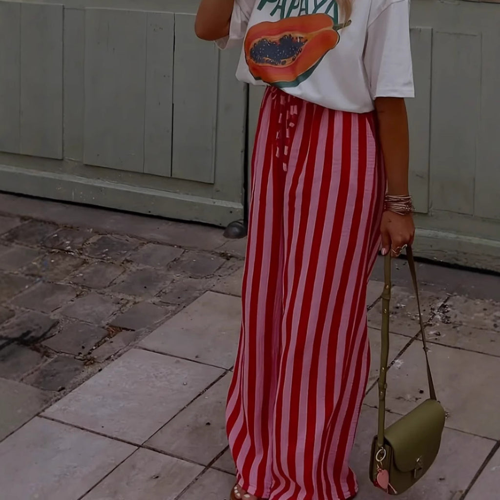 Effortless Striped Wide-Leg Pants