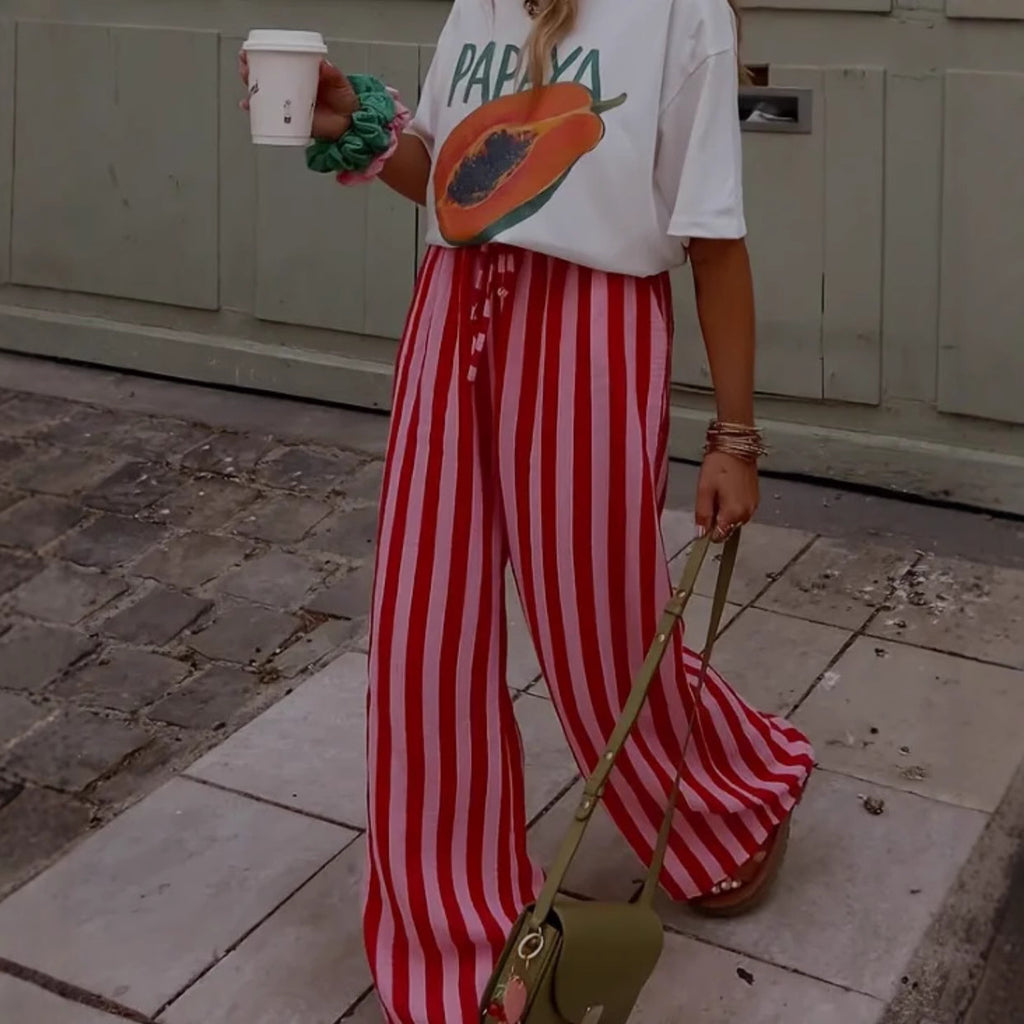 Effortless Striped Wide-Leg Pants
